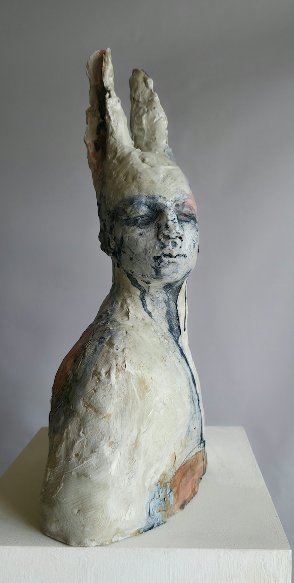 Faun with pink and blue