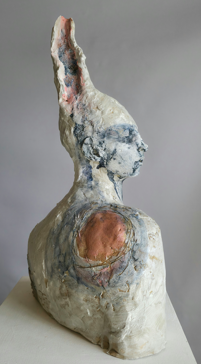 Faun with pink and blue