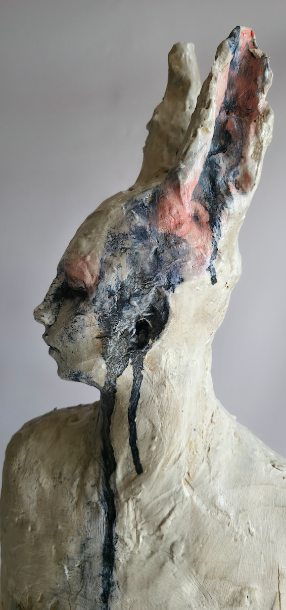 Faun with pink and blue