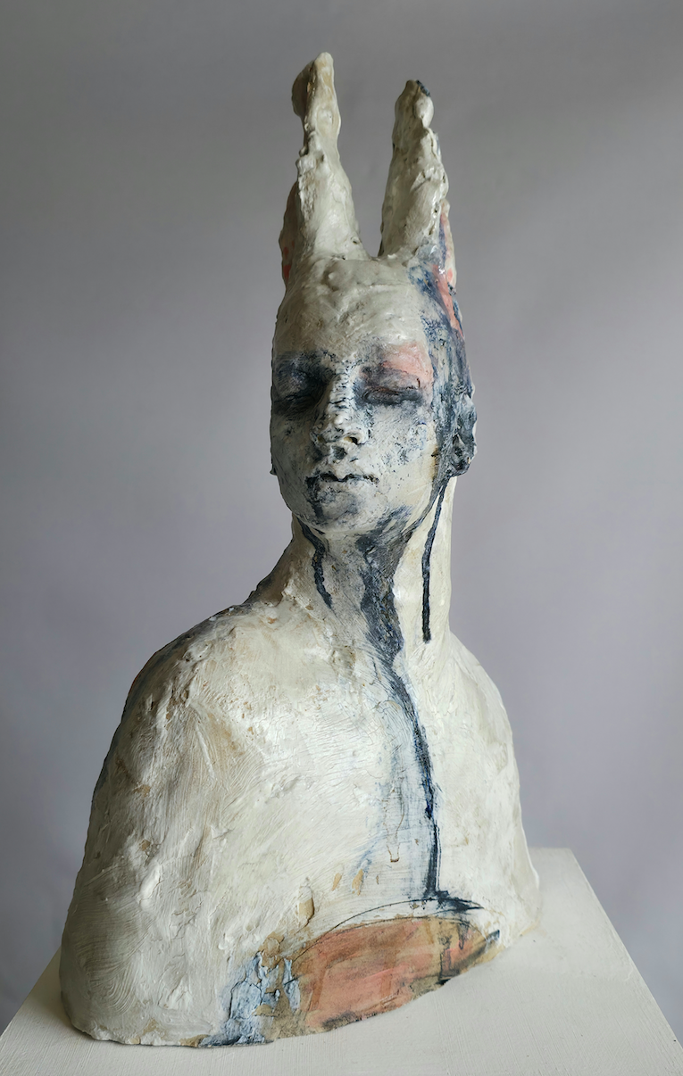 Faun with pink and blue