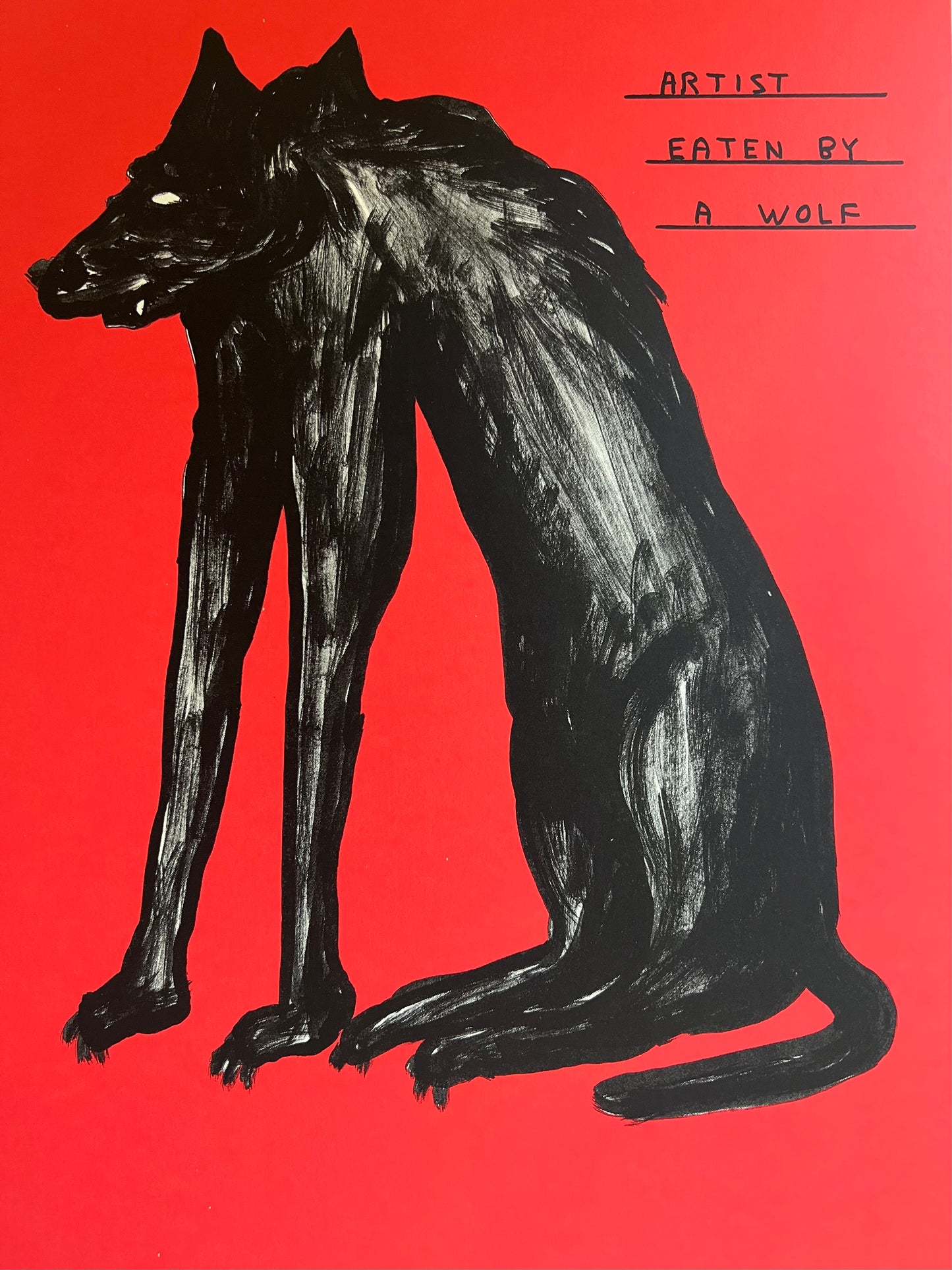 Artist eaten by a wolf nr. 160 / 350 - David Shrigley 