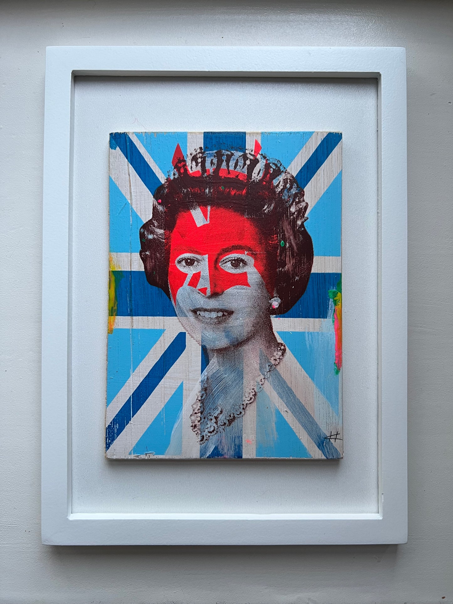 Queen Elizabeth - Multi colour on Blue 2