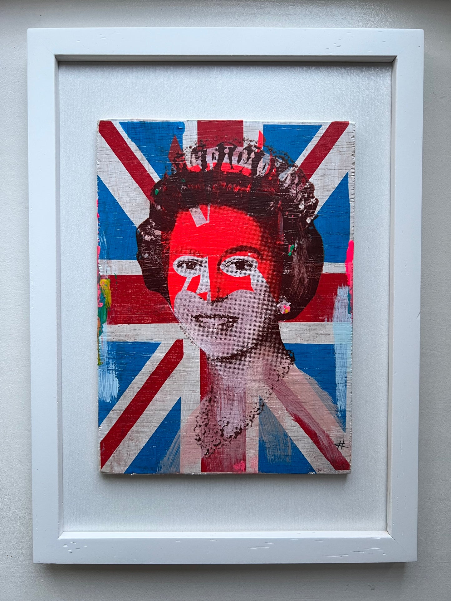 Queen Elizabeth - Multi colour on Blue 2