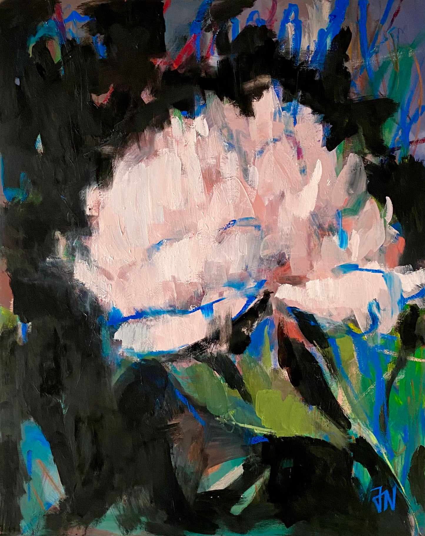 Peony in the dark
