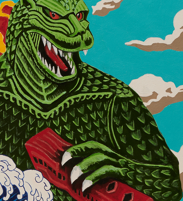 Godzilla rules the big waves of Kanagawa – SPACE / 宇宙